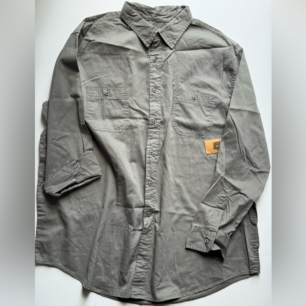 The Foundry Supply Co. Gray Casual Button Down Shirt